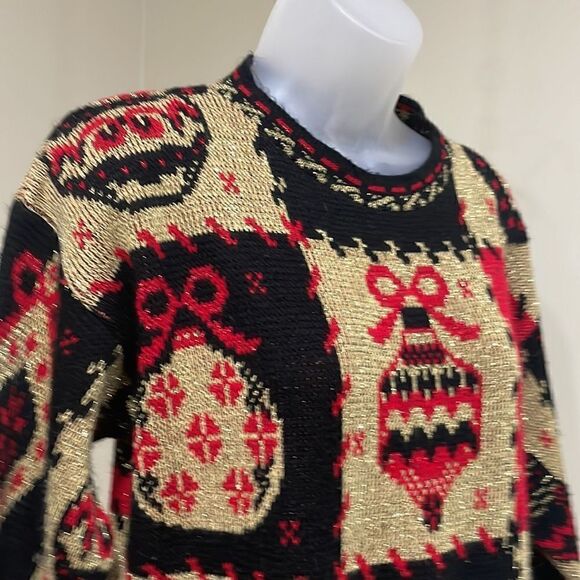 NWOT VTG Dana Scott Christmas Ornament Oversized Sweater.  Size S small 4/6 - Picture 5 of 8